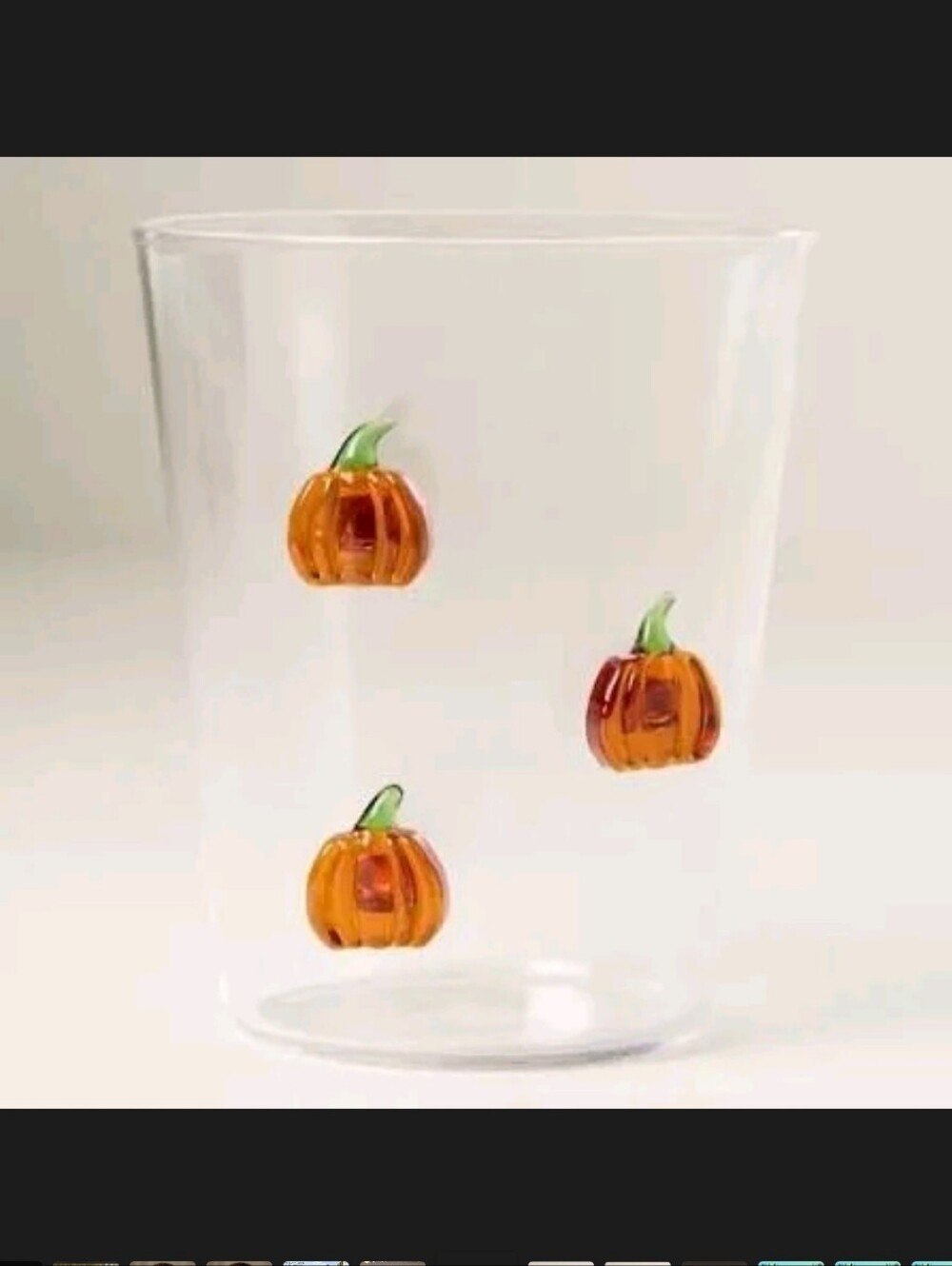 Anthropologie Set 3D Pumpkin Icon Juice Glass Halloween Thanksgiving Fall Autumn